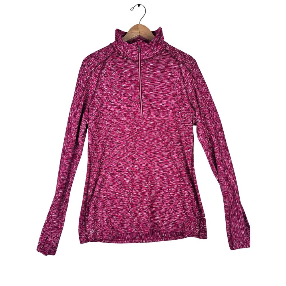 Athleta Space Dye Half Zip Pullover Womens LT Tall Pink Athletic Running Top